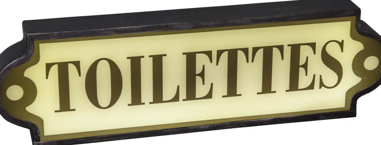 Enseigne lumineuse Toilettes 43 cm