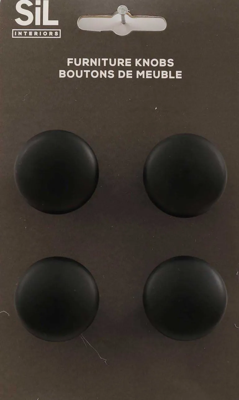 Ensemble de 4 boutons de meuble en alu (Noir)