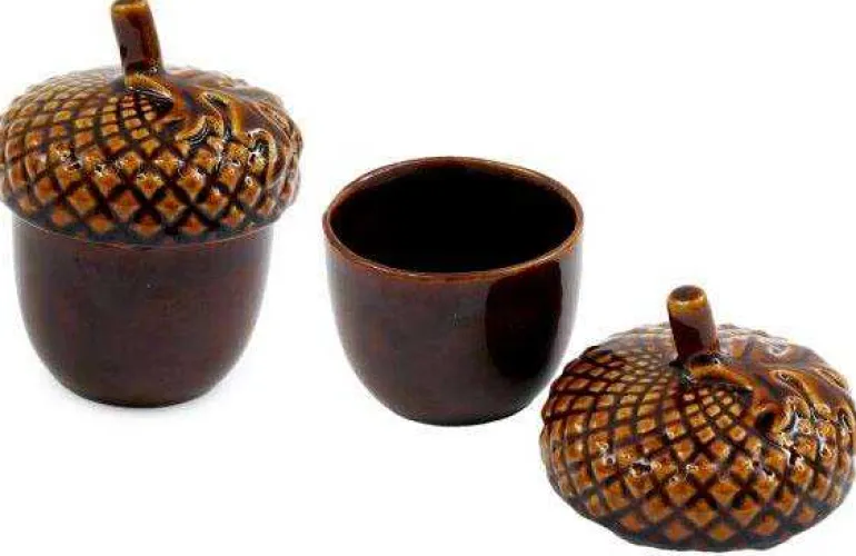 Ensemble de 2 pots de rangement en grès Gland