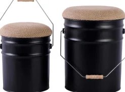 Ensemble de 2 tabourets Buckets (Noir)