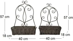 Ensemble jardinières murales en fer (Lot de 2)