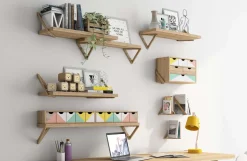 Equerre triangle en pin brut (30 cm)