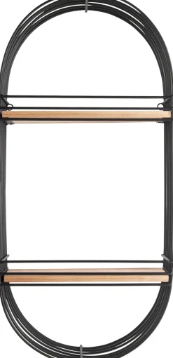 Etagère ovale filaire métal et bois Linéa