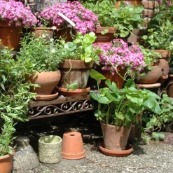 Etagère à plantes en métal patiné Arabesque