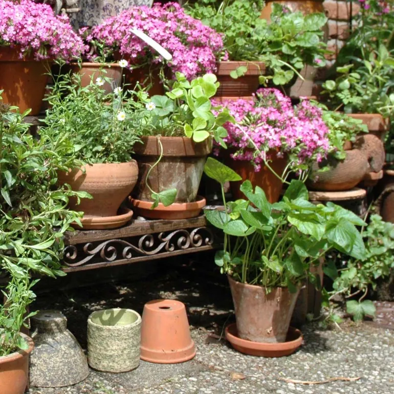 Etagère à plantes en métal patiné Arabesque