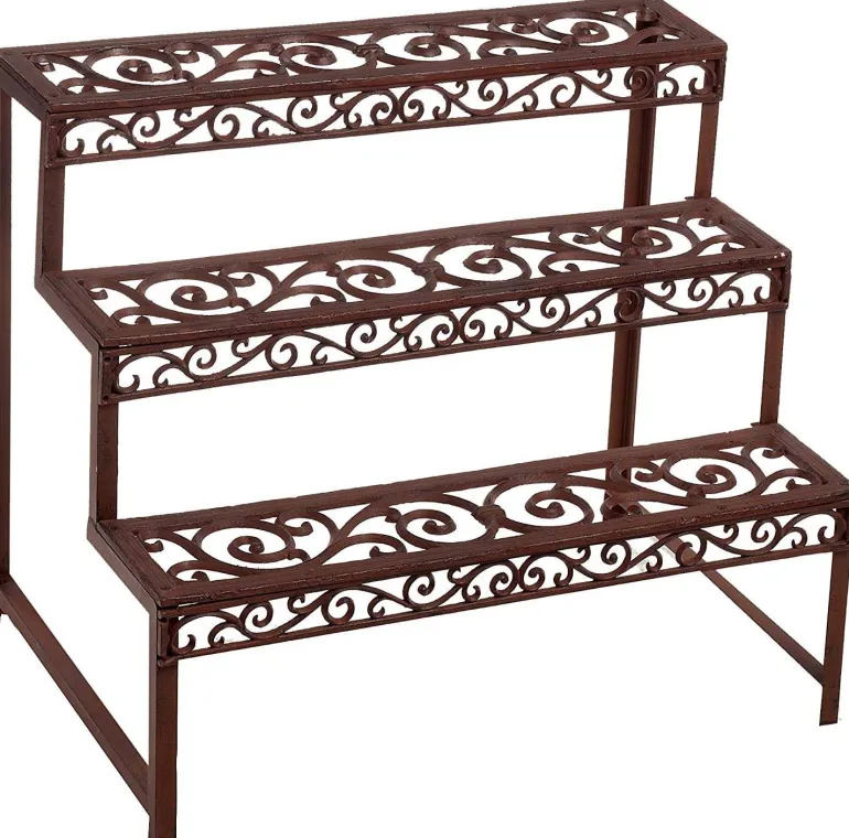 Etagère à plantes en métal patiné Arabesque