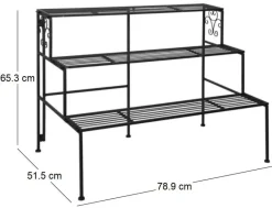Etagère à plantes pliante en fer (3 niveaux)