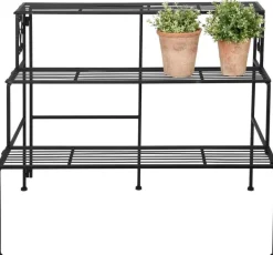 Etagère à plantes pliante en fer (3 niveaux)