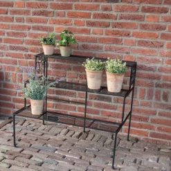 Etagère à plantes pliante en fer (3 niveaux)