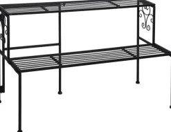 Etagère à plantes pliante en fer (2 niveaux)