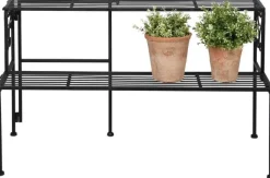 Etagère à plantes pliante en fer (2 niveaux)