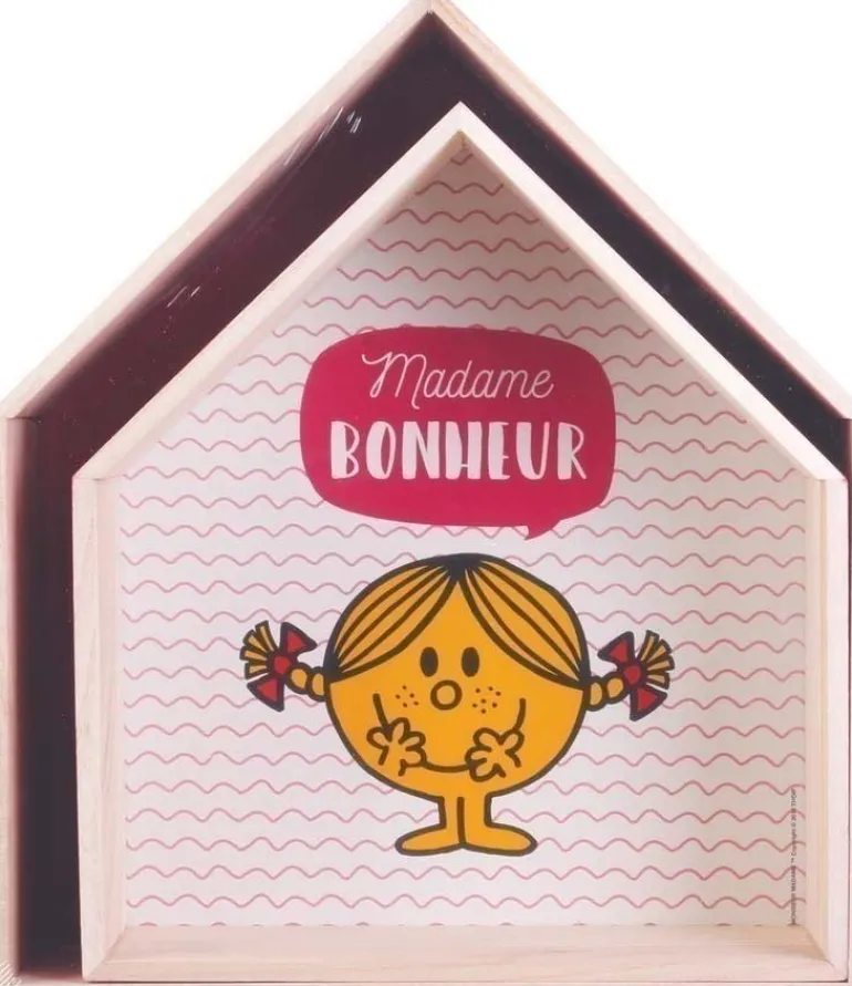 Etagères en bois maison Monsieur Madame (Lot de 2) (Rose)