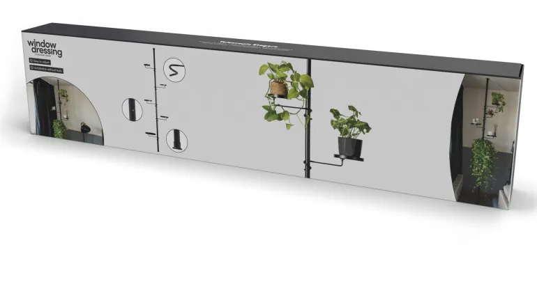 Etagère télescopique avec supports à plantes