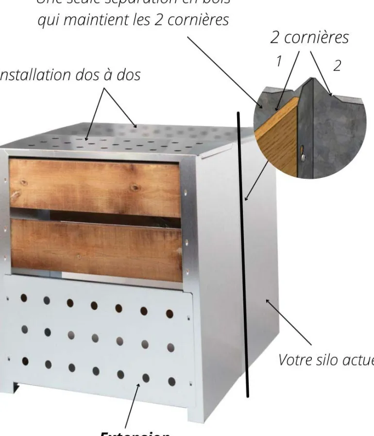 Extension pour silo à compost acier et bois (200L)