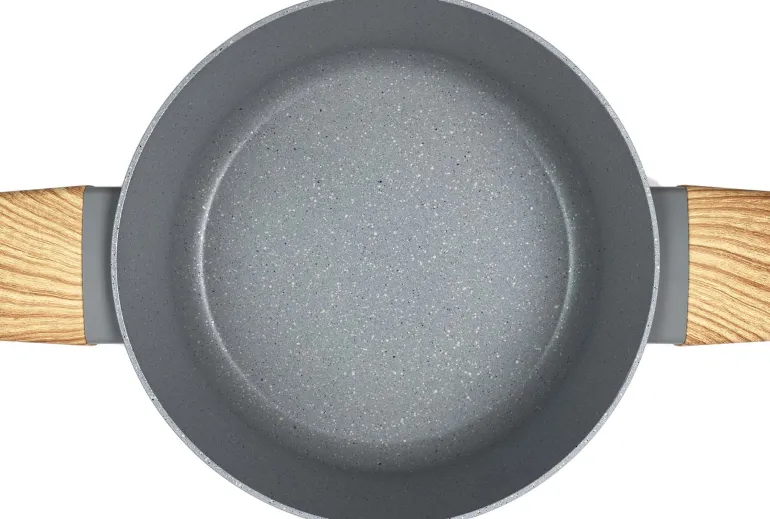 Faitout en aluminium forgé poignées effet bois (24 cm)