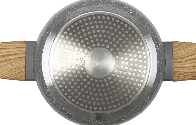 Faitout en aluminium forgé poignées effet bois (24 cm)