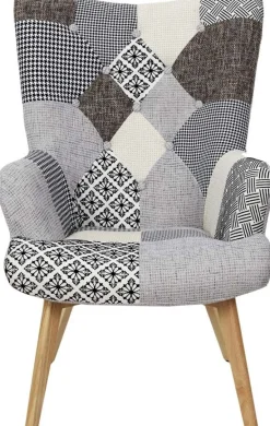 Fauteuil assise en tissu patchwork Helsinki
