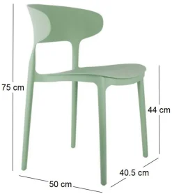 Fauteuil coloré en polypropylène Fain (Vert foncé)