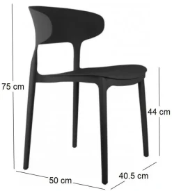 Fauteuil coloré en polypropylène Fain (Noir)