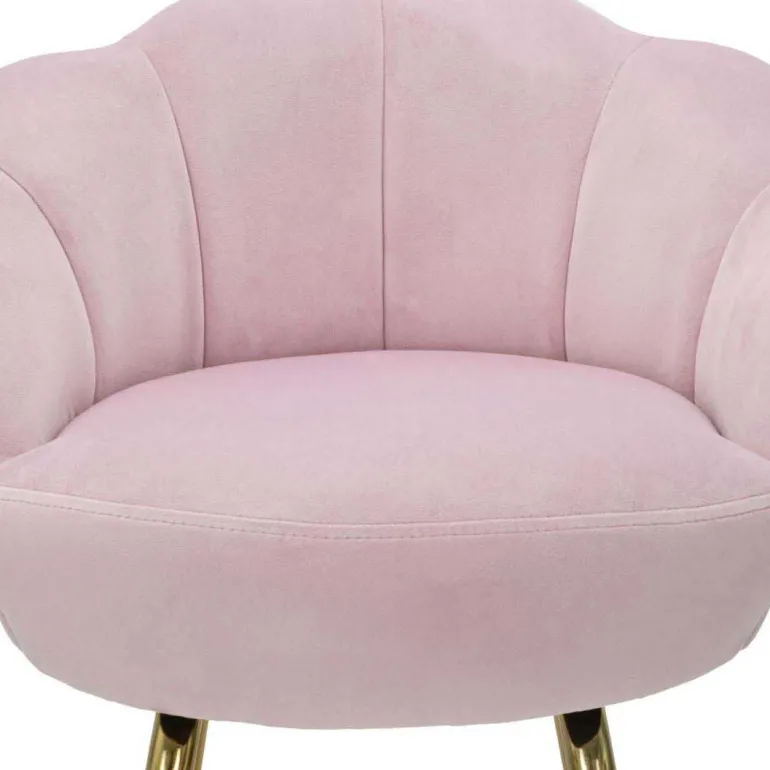 Fauteuil de bar en tissu et métal Vienna (Rose)