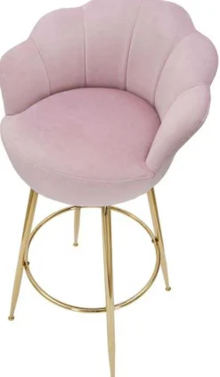 Fauteuil de bar en tissu et métal Vienna (Rose)