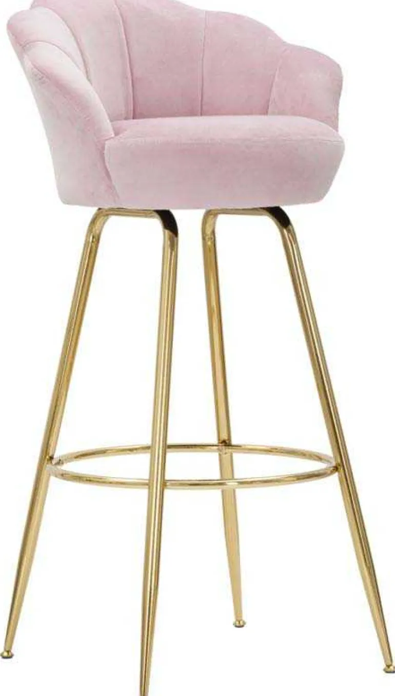 Fauteuil de bar en tissu et métal Vienna (Rose)