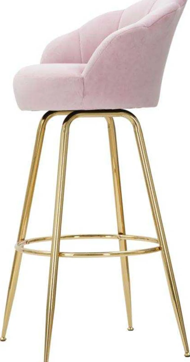 Fauteuil de bar en tissu et métal Vienna (Rose)