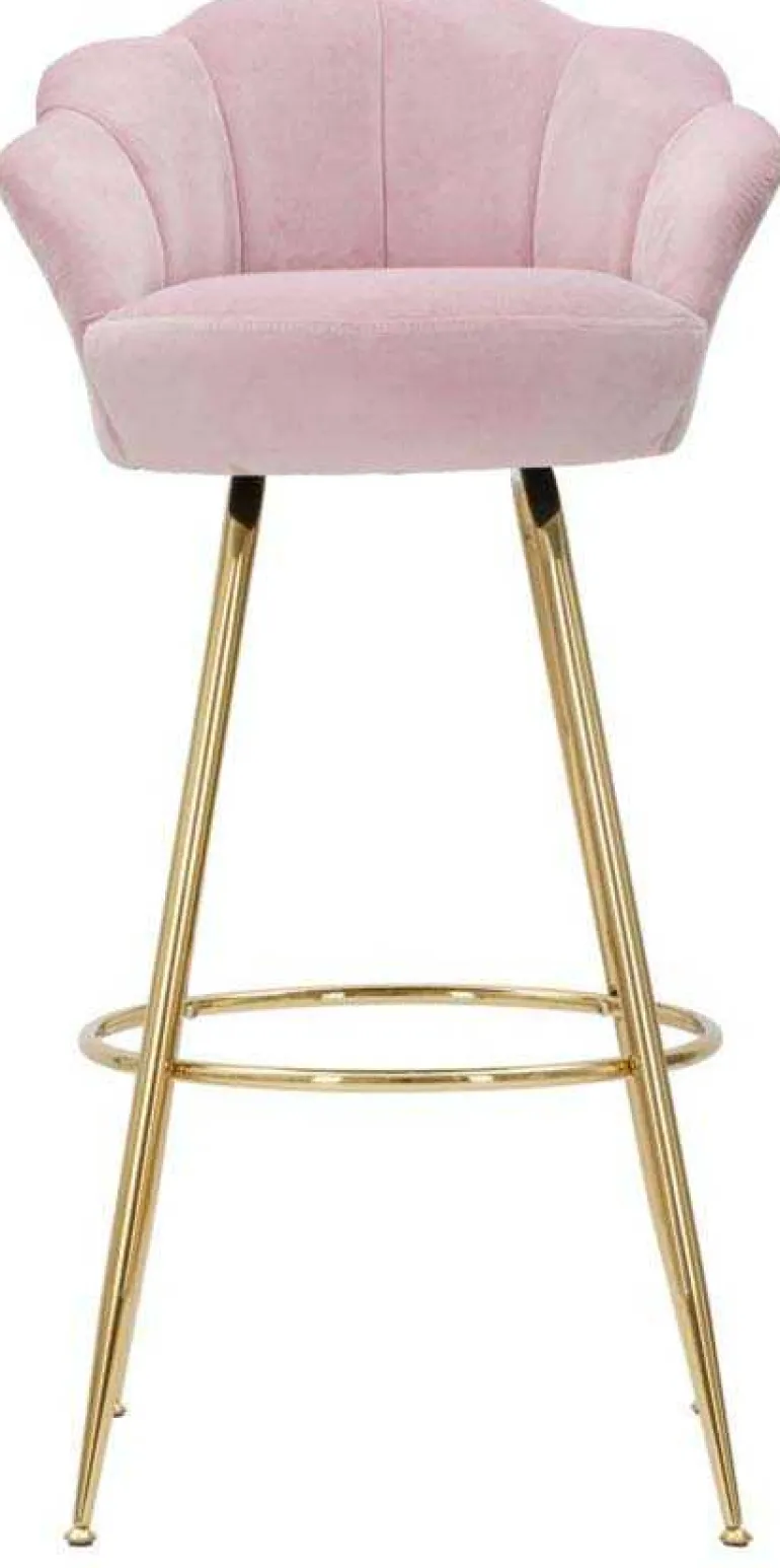 Fauteuil de bar en tissu et métal Vienna (Rose)