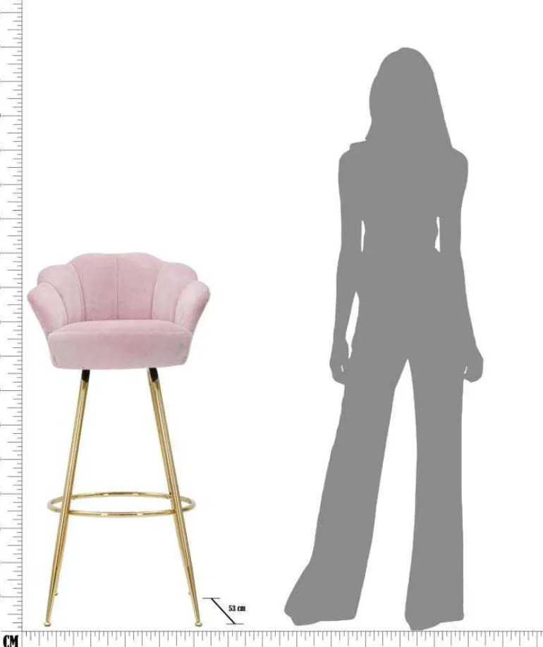 Fauteuil de bar en tissu et métal Vienna (Rose)