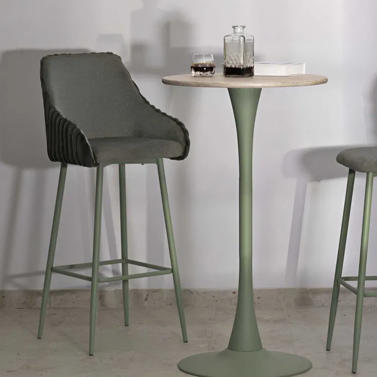 Fauteuil de bar en tissu et métal Alaska (Lot de 2) (Vert)