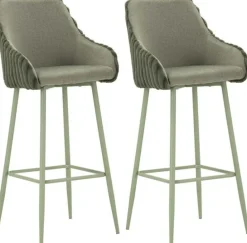 Fauteuil de bar en tissu et métal Alaska (Lot de 2) (Vert)