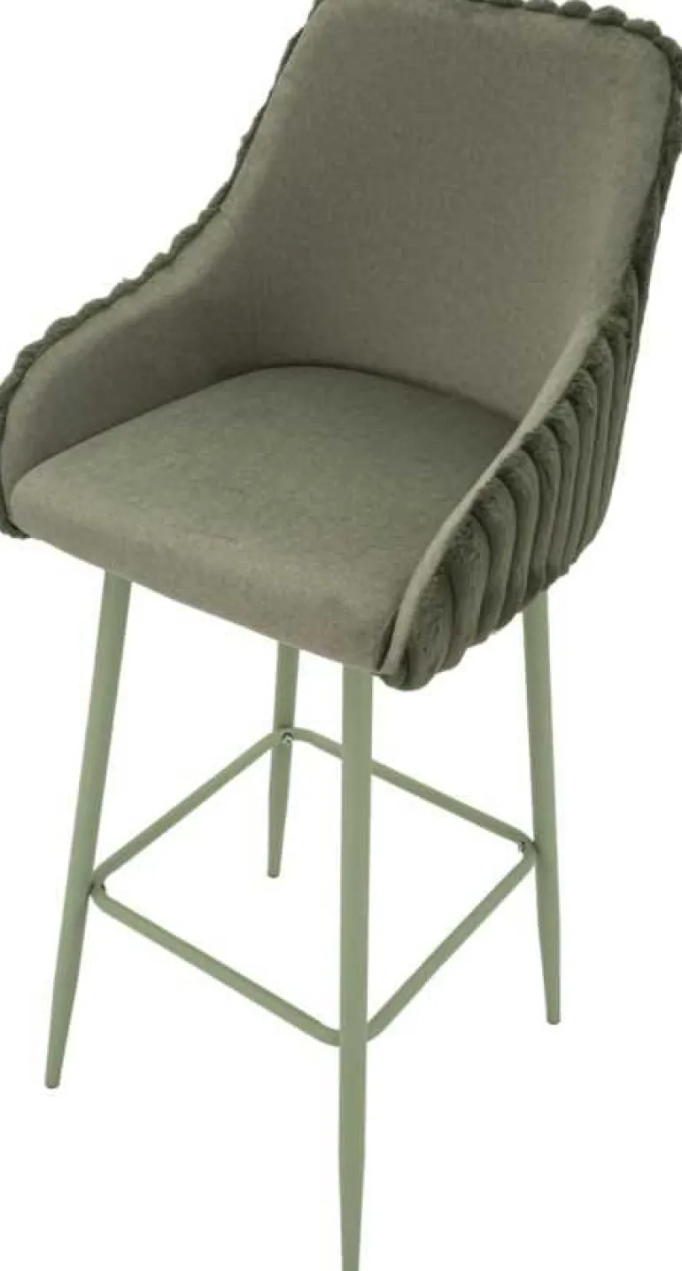 Fauteuil de bar en tissu et métal Alaska (Lot de 2) (Vert)
