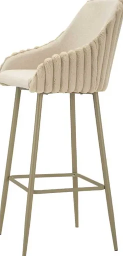 Fauteuil de bar en tissu et métal Alaska (Lot de 2) (Crème)