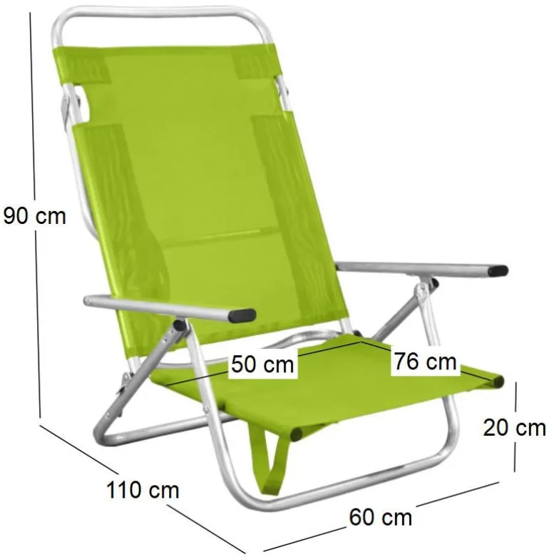 Fauteuil de plage en aluminium Maribel (Vert)