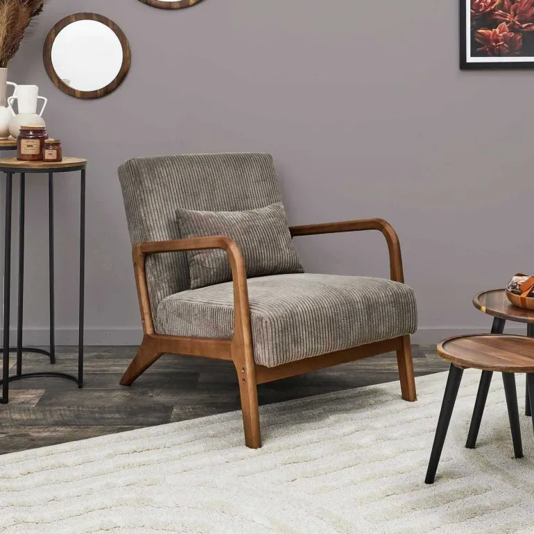 Fauteuil détente en velours côtelé Scott
