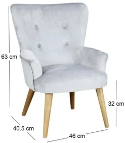 Fauteuil enfant en velours Helsinki