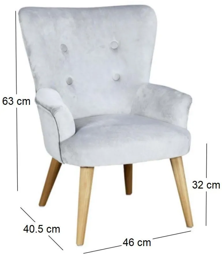 Fauteuil enfant en velours Helsinki