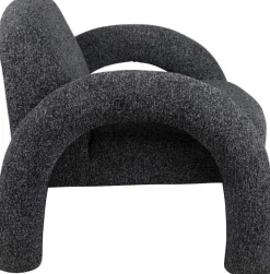 Fauteuil en polyester Brazo (Noir)