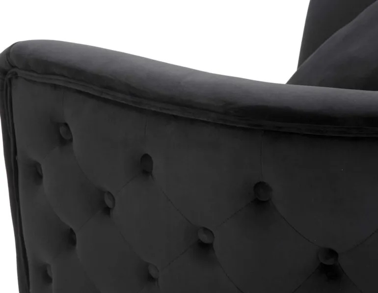 Fauteuil en tissu Bucarest 76 x 74 x 71 cm (Noir)