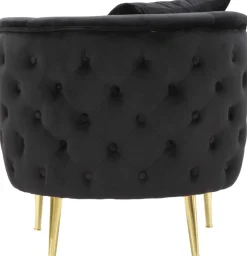 Fauteuil en tissu Bucarest 76 x 74 x 71 cm (Noir)