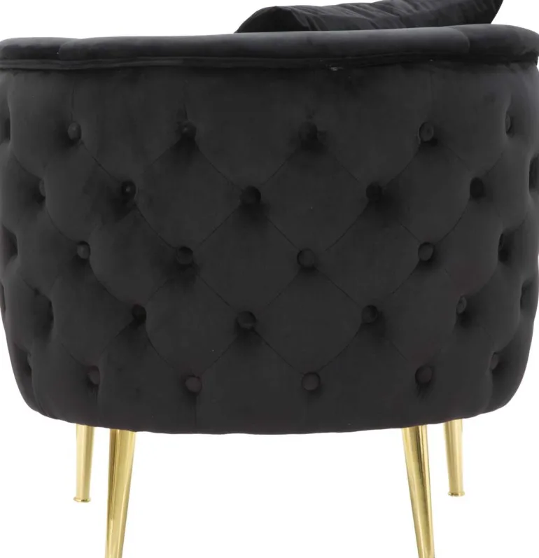 Fauteuil en tissu Bucarest 76 x 74 x 71 cm (Noir)