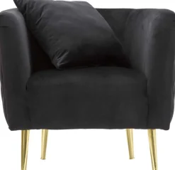 Fauteuil en tissu Bucarest 76 x 74 x 71 cm (Noir)