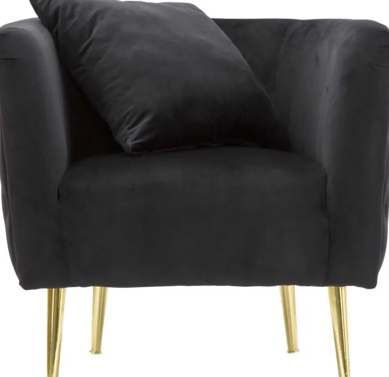 Fauteuil en tissu Bucarest 76 x 74 x 71 cm (Noir)