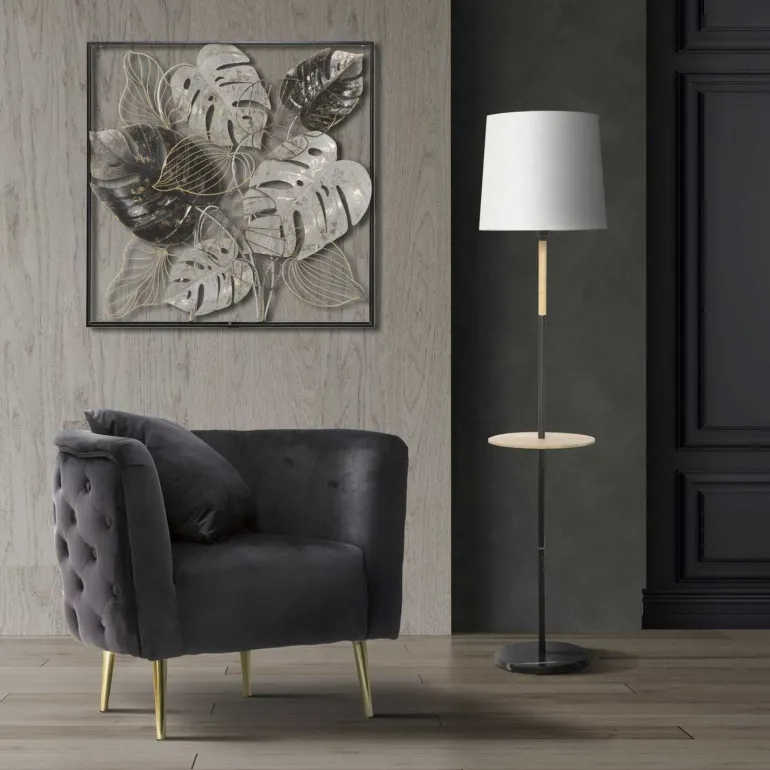 Fauteuil en tissu Bucarest 76 x 74 x 71 cm (Noir)