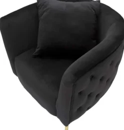 Fauteuil en tissu Bucarest 76 x 74 x 71 cm (Noir)
