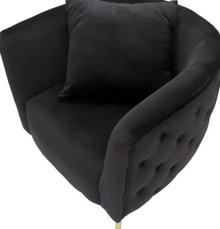 Fauteuil en tissu Bucarest 76 x 74 x 71 cm (Noir)
