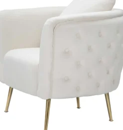 Fauteuil en tissu Bucarest 76 x 74 x 71 cm (Crème)