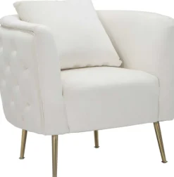 Fauteuil en tissu Bucarest 76 x 74 x 71 cm (Crème)