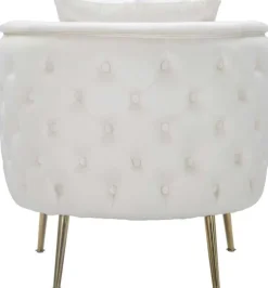 Fauteuil en tissu Bucarest 76 x 74 x 71 cm (Crème)