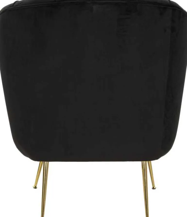 Fauteuil en tissu capitonné Budapest 88 x 83 x 91 cm (Noir)